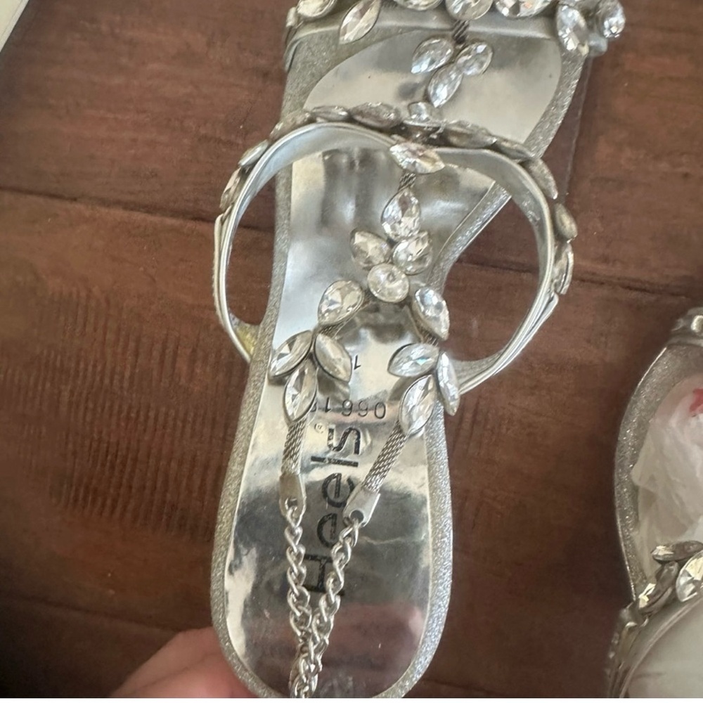 Elegant Silver Heels with Crystal Embellishments